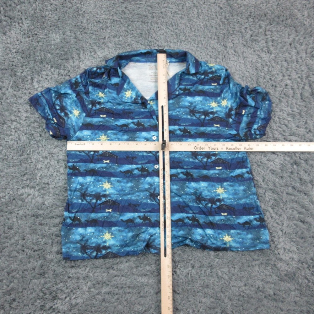 Tiny Roots Pajama Set Womens Small Blue Nativity Christmas TENCEL Modal NWT - Picture 2 of 16